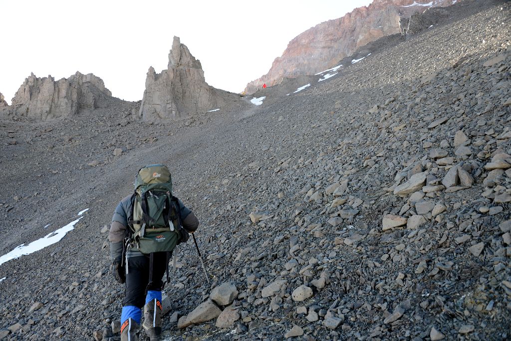 14 Inka Guide Agustin Aramayo Leads The Final Few Metres To Independencia Hut 6390m On The Climb To Aconcagua Summit
